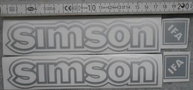 Aufkleber Simson Silber transparent, S50, S51, IFA Tank