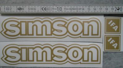 Aufkleber Simson Mattgold transparent, S50, S51, IFA Tank