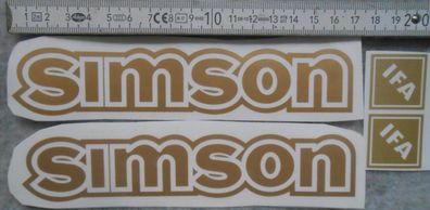 Aufkleber Simson dunkle Mattgold transparent, S50, S51, IFA Tank