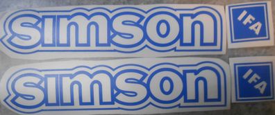 Aufkleber Simson Azurblau transparent, S50, S51, IFA Tank