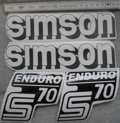 Simson S70 ENDURO, Schwaz, transparenter HG Aufklebersatz,
