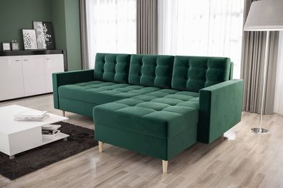 Ecksofa MONACO Couch Eckcouch mit Schlaffunktion 224 cm
