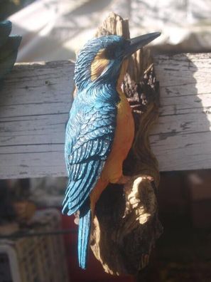 Eisvogel Deko Figur Wand lebensgroß Vogel blau Tier Gartenfigur NEU (Gr. Lebensgroß)