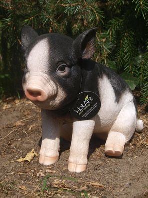 Schwein Ferkel Deko Figur lebensecht 23cmx29cm wetterfest Gartenfigur NEU HOTANT