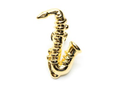 Saxophon Brosche Miniblings Pin Anstecker Saxofon Sax Saxofonist Jazz gold MINI