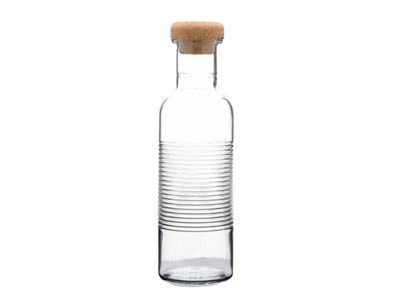 Pasabahce HOOP Flasche aus Glas mit einem Bambusdeckel Transparent 1 Liter