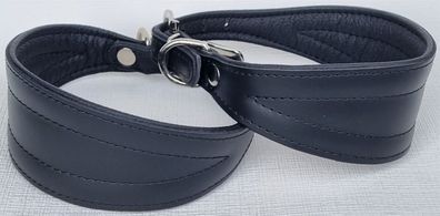 Greyhound Podenco Windhund Halsband Halsumfang 26-32cm/45mm Echt LEDER °Schwarz°