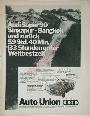 Originale alte Reklame Werbung Audi 90 v. 1968 (5)
