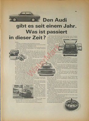 Originale alte Reklame Werbung Audi v. 1966