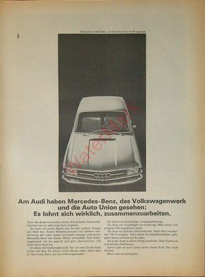 Originale alte Reklame Werbung Audi 60 v. 1966 (1)