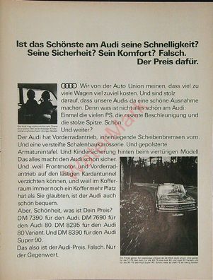 Originale alte Reklame Werbung Audi 80 v. 1967