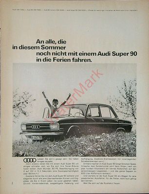 Originale alte Reklame Werbung Audi Super 90 v. 1967