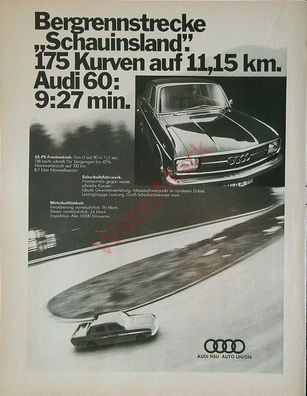 Originale alte Reklame Werbung Audi 60 v. 1969 (1)