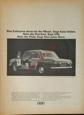 Originale alte Reklame Werbung Audi 60 v. 1966 (3)