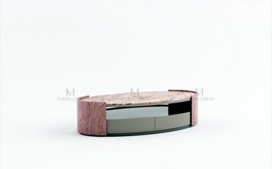 Designer Oval Couchtisch Wohnzimmertisch Kaffeetisch Sofa Tisch Beistell Marmor