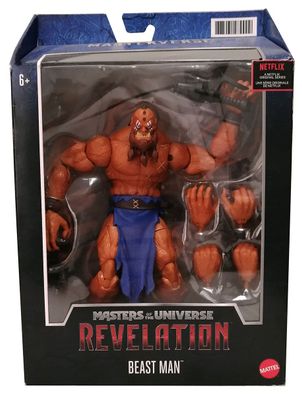 Mattel GYV16 Masters of the Universe - bewegliche Revelation Figur Beast Man + P