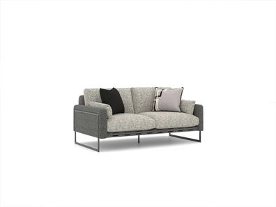 Zweisitzer Sofa Polster Textil Grau Polstermöbel Wohnzimmer Einrichtung