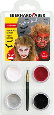 Eberhard Faber 579028 - Schminkfarben-Set Teufel / Dracula mit 4 Farben, Pinsel ...