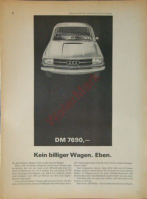 Originale alte Reklame Werbung Audi v. 1966 (5)