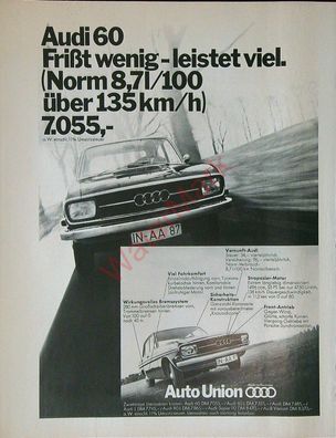Originale alte Reklame Werbung Audi 60 v. 1968 (5)