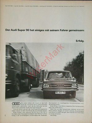 Originale alte Reklame Werbung Audi Super 90 v. 1967 (5)