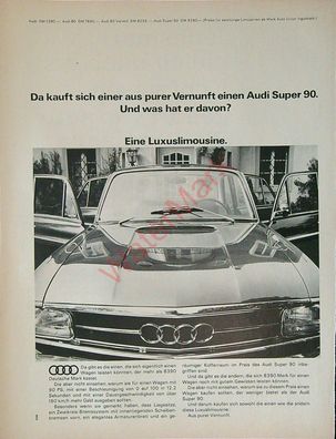 Originale alte Reklame Werbung Audi Super 90 v. 1967 (6)