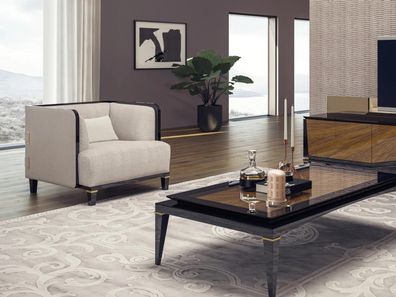 Neu Modern Möbel Wohnzimmer Sessel Designer Einrichtung Weiß Polstersitz