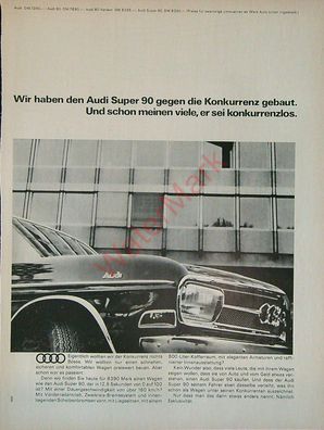 Originale alte Reklame Werbung Audi Super 90 v. 1967 (9)