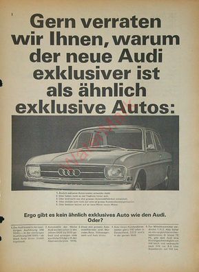 Originale alte Reklame Werbung Audi v. 1966 (6)