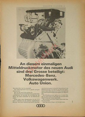 Originale alte Reklame Werbung Audi v. 1965 (6)