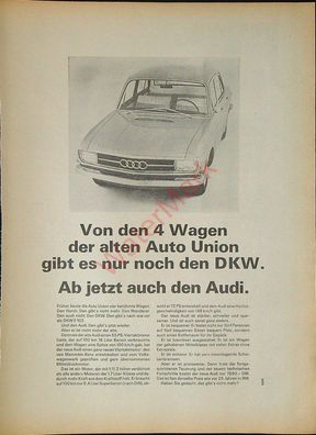 Originale alte Reklame Werbung Audi v. 1965 (10)