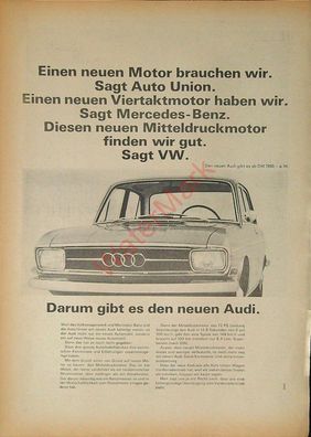 Originale alte Reklame Werbung Audi v. 1965 (12)