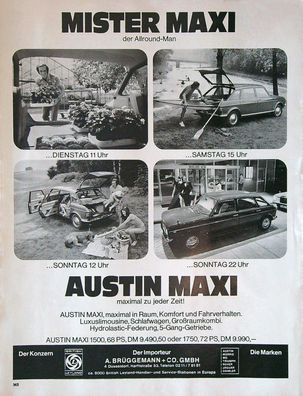 Originale alte Reklame Werbung Austin Maxi v. 1968
