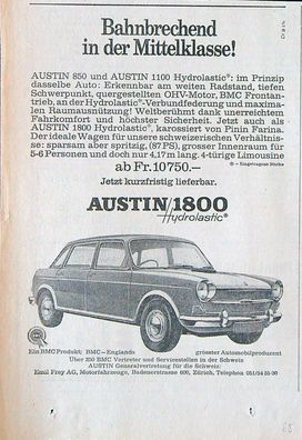 Originale alte Reklame Werbung Austin 1800 v. 1965 (1)