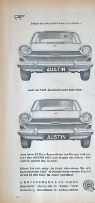 Originale alte Reklame Werbung Austin v. 1965