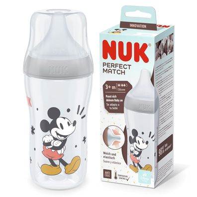 NUK Perfect Match Babyflasche Ab 3 Monate Disney Micky Maus Anti-Colic 260 ml
