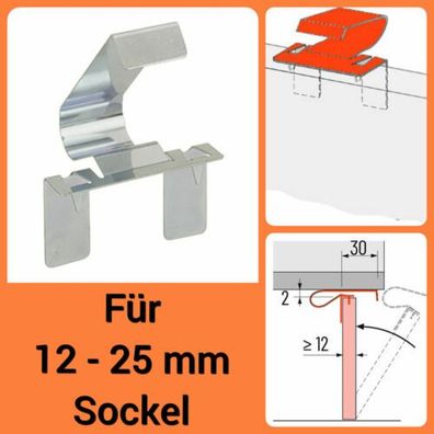 5 x Universal Sockel Halterung 12-25 mm Befestigung Klammer Clip Sockelhalter