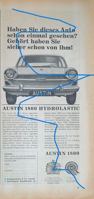 Originale alte Reklame Werbung Austin 1800 v. 1965 (2)