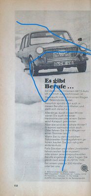 Originale alte Reklame Werbung Austin 1100 v. 1967 (2)