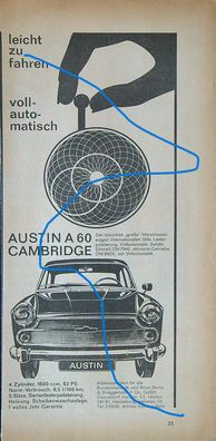 Originale alte Reklame Werbung Austin A 60 Cambridge v. 1963 (6)