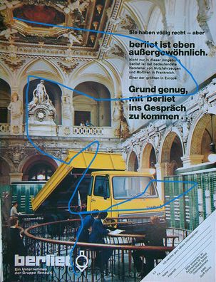 Originale alte Reklame Werbung Lkw Berliet v. 1975