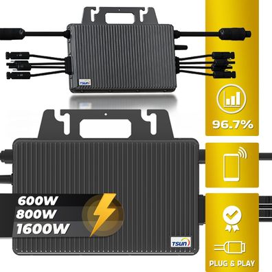 TSUN TSOL-MS1600 1600W Micro-Wechselrichter Inverter für Balkonkraftwerk Solarmodule