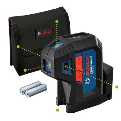 Bosch
5 Punktlaser grün GPL 5 G | Tasche | Messbereich bis 30 m