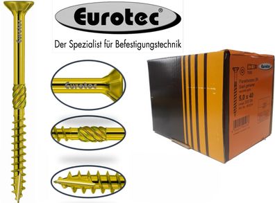 Spanplattenschrauben Torx Eurotec Senkkopf Holzbauschrauben gelb incl Bit ETA