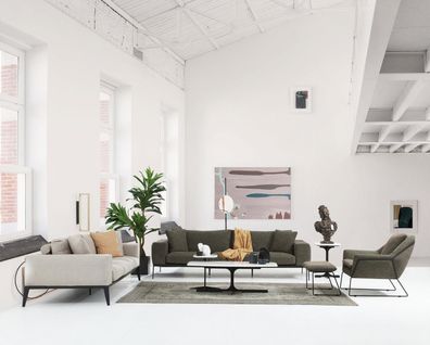Moderne Sofagarnitur Dreisitzer Zweisitzer Sessel Komplettes Set Couchgarnitur