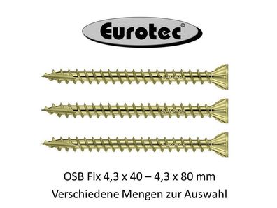 Verlegeschrauben Eurotec OSB Fix Holzbauschrauben Plattenschrauben TORX