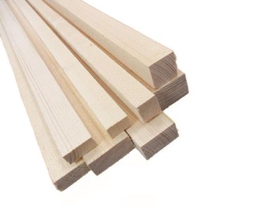 Holzlatten Bauholz Dachlatten Kantholz Bastel gehobelt/ Rau Modellbau 30cm-200cm