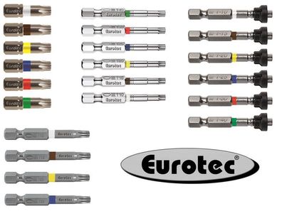 Bits Eurotec Lang Bit Edelstahl Bit Magnet Bit Torx TX10 - TX40 1/4" x 25 - 50mm
