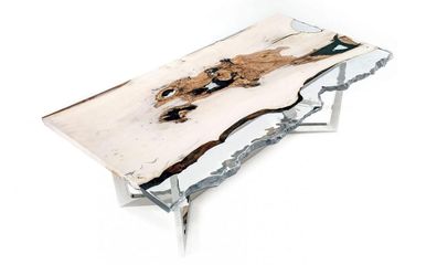Esstisch Epoxidharz Küchentisch Esszimmertisch Tisch 220 cm Holz Weiß