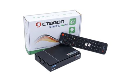 Octagon SPIRIT PRO 4K UHD HDR10+ Android TV OTT IP MEDIA Streaming BOX 5G WLAN BT RCU